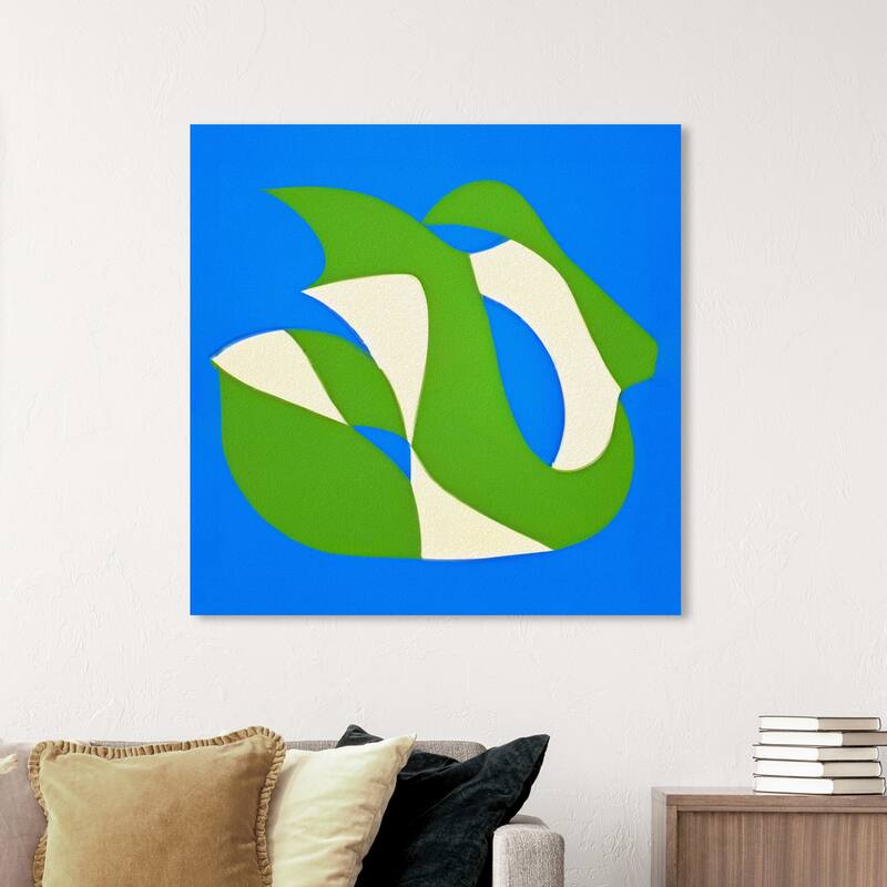 Wynwood Studio Canvas Abstract Shaped in Grass I Blue and Sapphire Blue Modern & Contemporary Wall Art Canvas Print - 40 x 40
