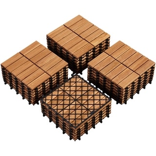 Yaheetech Pack of 27 Waterproof Acacia Wood for Flooring for Outdoor & Indoor