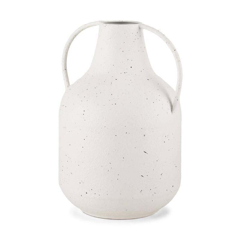 Treva White w/ Black Speckles Tall Vase