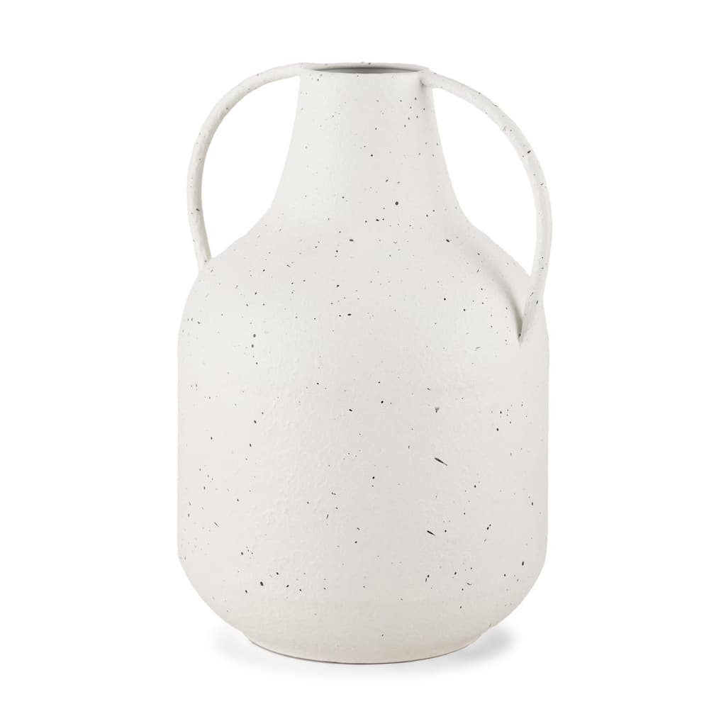 Treva White w/ Black Speckles Tall Vase