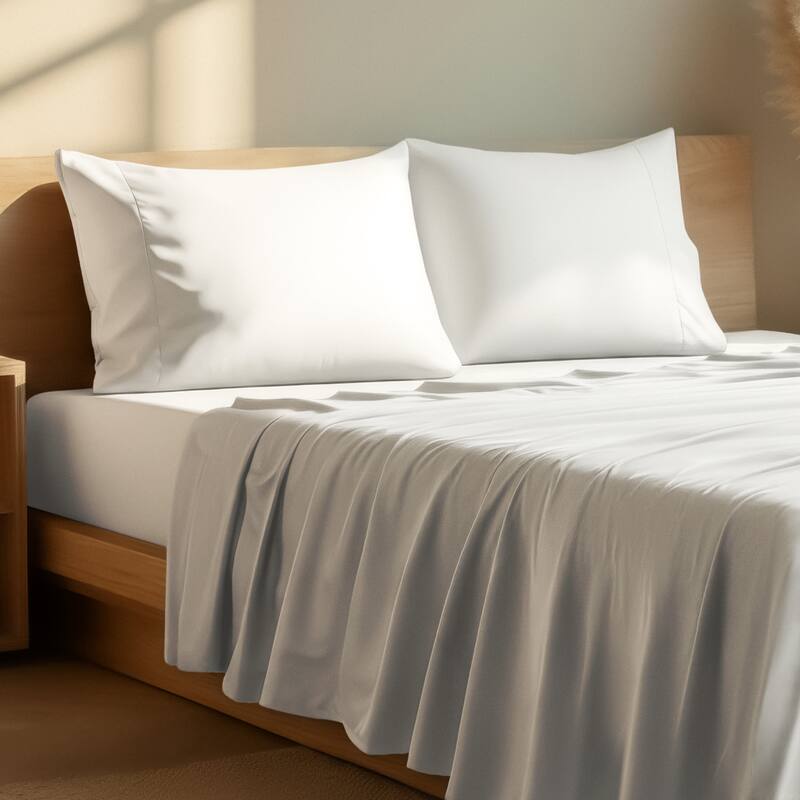 Bare Home Microfiber Sheet Set with Envelope Pillowcases - Full XL - Cream