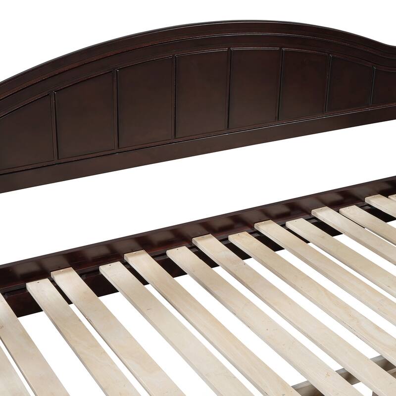 Wooden Twin Size Daybed with Twin Size Trundle, Extendable Daybed with Two Storage Drawers