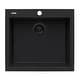 preview thumbnail 2 of 9, Ruvati 22 x 20 inch epiGranite Drop-in Topmount Granite Composite Single Bowl Kitchen Sink - Midnight Black - RVG1022BK