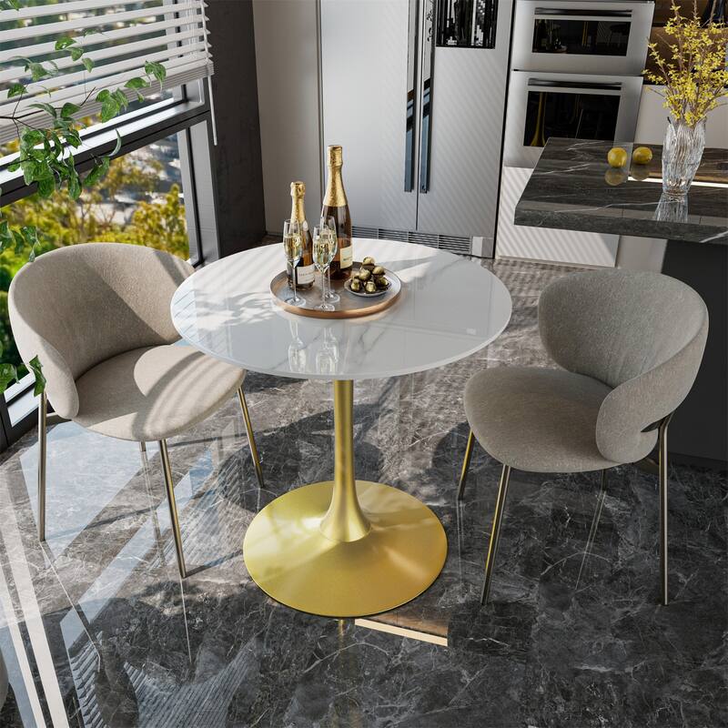 Kitchen Dining Table Marble Tabletop Round Modern Sintered Stone Bar Bistro Table