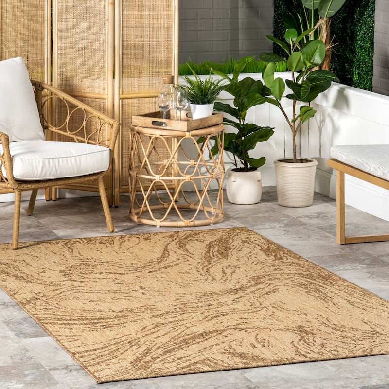 Nuloom Marsha Contemporary Indoor/Outdoor Area Rug - 9'6" x 12' - Brown
