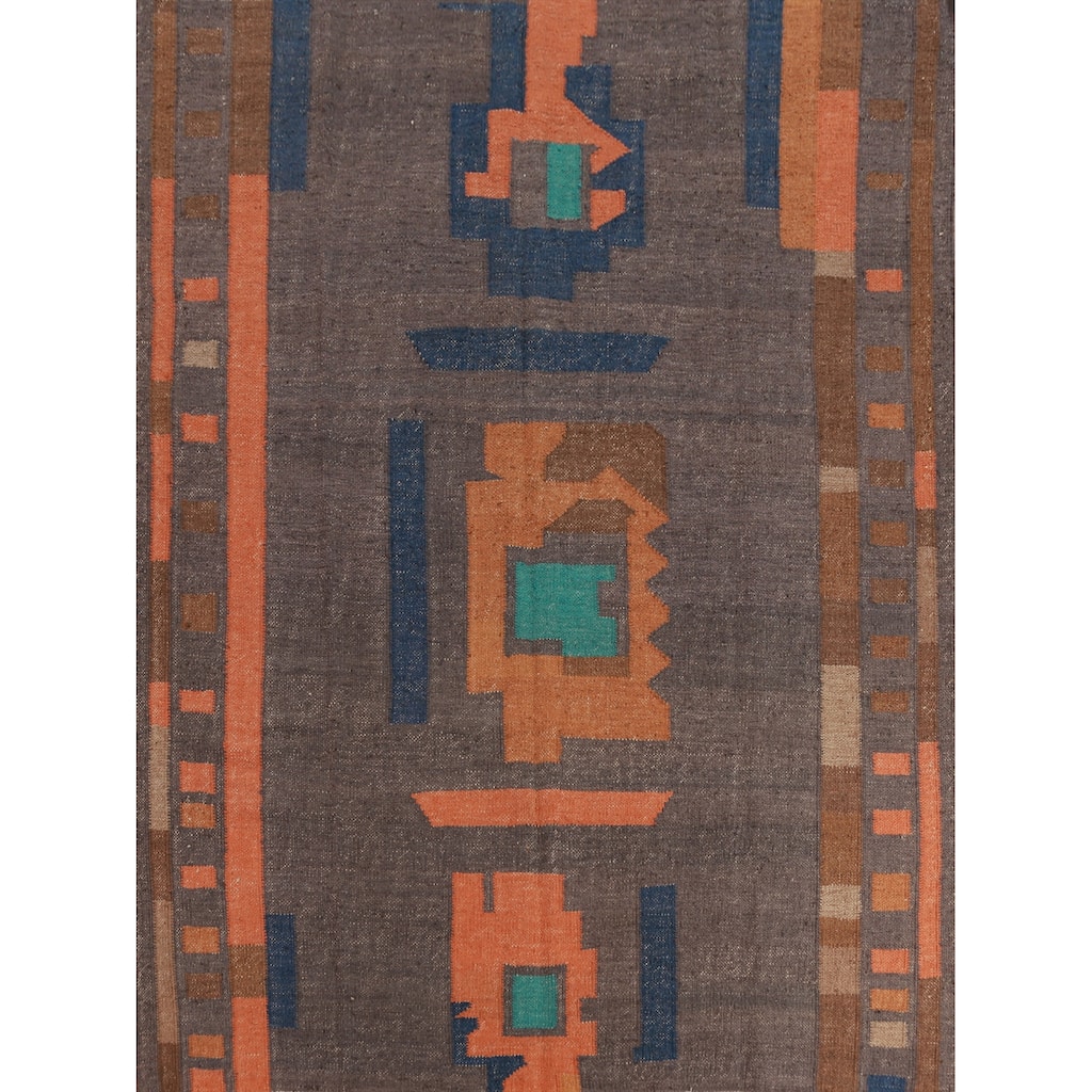 Hand Woven Oriental 100% Jute Carpet Southwestern Modern Greys & Charcoal Kilim Area Rug - 10' 0'' X 8' 7''