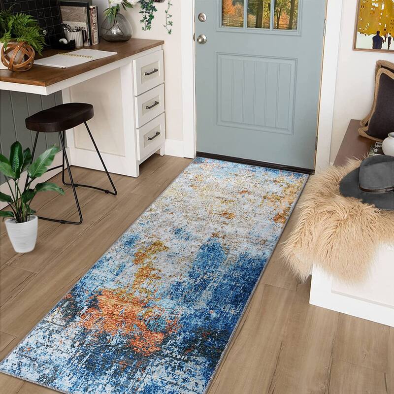 Garvee Area Rug Modern Abstract Area Rug Stain Resistant Non-Slip Rug