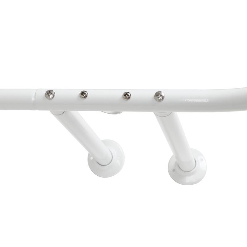 Utopia Alley Rustproof Wall Mounted Aluminum Hoop Shower Rod with white Shower Curtain, 45.7x22"
