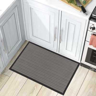 World Rug Gallery Stripe Textline Anti-Fatigue Standing Mat