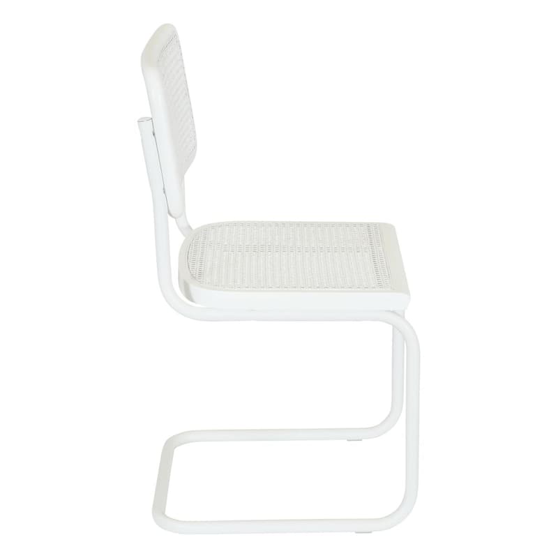 Breuer Chair Company Marcel Breuer Cesca Cane Cantilever Side Chair w/ White Steel Frame (Various Wood & Cane Colors)
