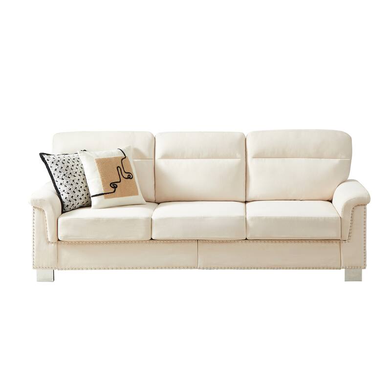 Modular Sectional Sofa, 102 Inch L Shaped Couch Set, 3-Seater Comfy Cloud Couches with Movable Ottoman, DIY Combination