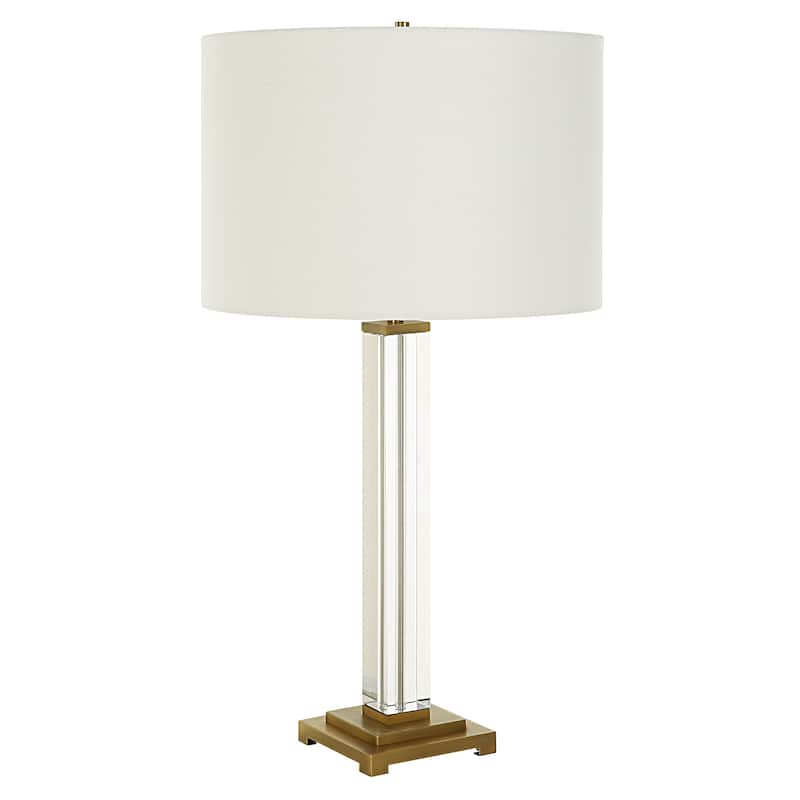 Uttermost Crystal Column Table Lamp - 28"H,   Shade 10"H x 15"Dia