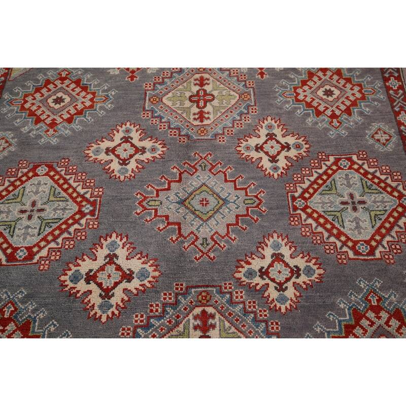 Traditional Gray Kazak Oriental Area Rug Handmade Wool Carpet - 5'8" x 8'0"