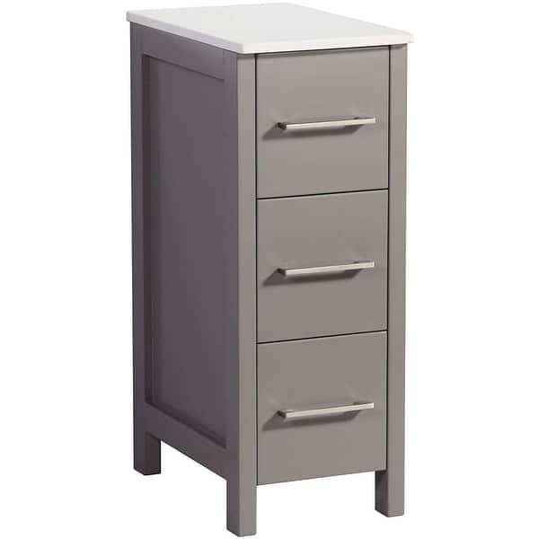 Vanity Art 12" Narrow Bathroom Side Storage with Engineered