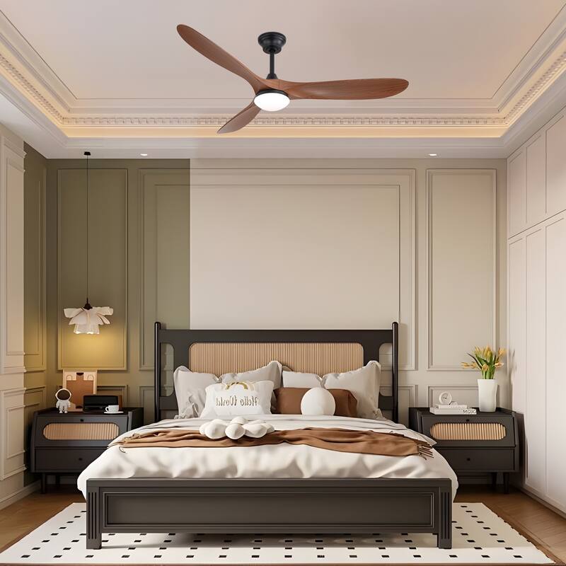 60 Inch Ceiling Fan with Lights, 3 ABS Fan Blades, Quiet Energy Efficient DC Motor, Smart App & Remote Control - 60 Inches