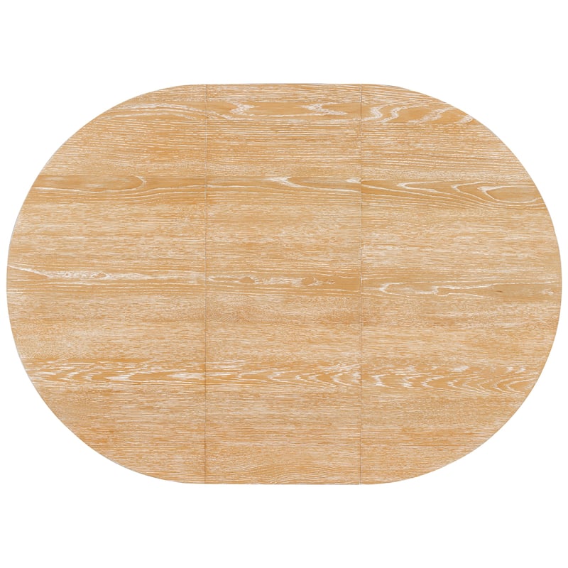 Round Dining Table Set for 4 with Extendable Top and Comfortable Upholstered Chairs for Family Meals