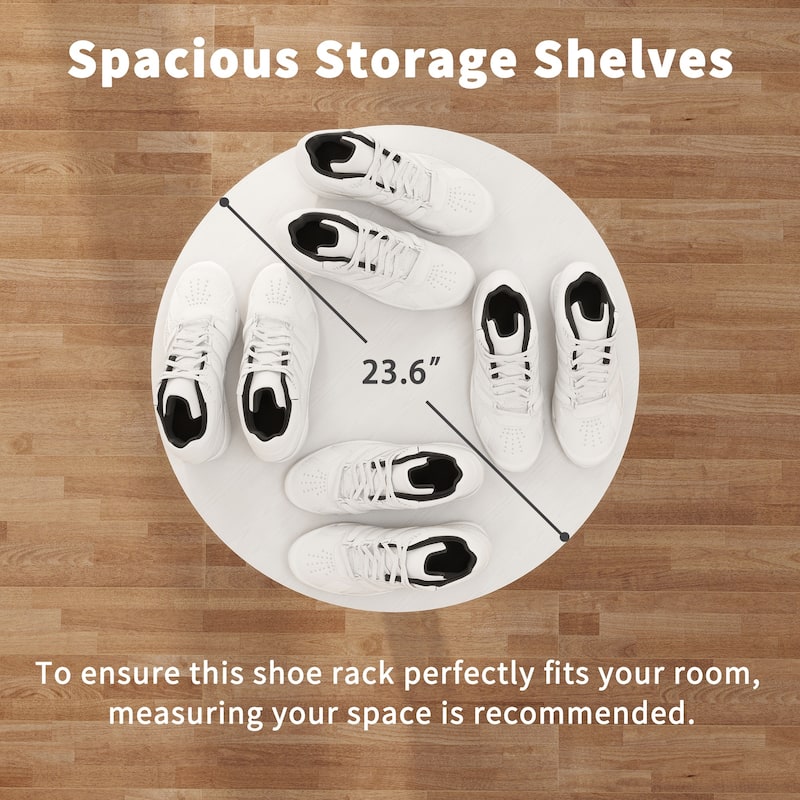 16 Pair Rotating Shoe Rack Tower, Spinning Shoe Storgae Rack - 16 Pair