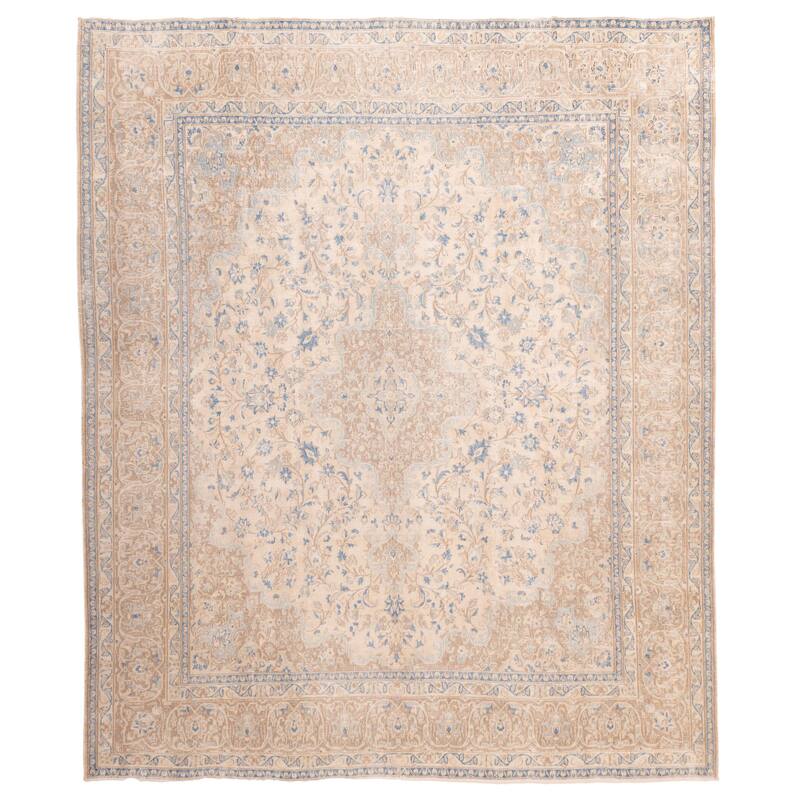 ECARPETGALLERY Hand-knotted Antalya Vintage Beige Wool Rug - 9'7 x 11'2