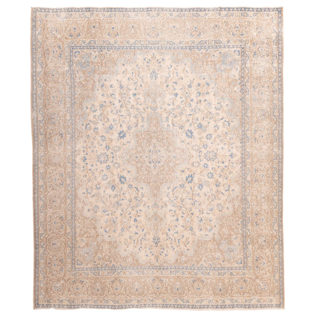 ECARPETGALLERY Hand-knotted Antalya Vintage Beige Wool Rug - 9'7 x 11'2