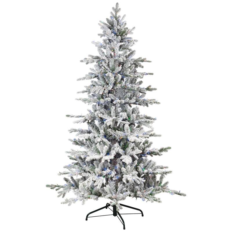 Real Touch™ Elite Pre-Lit Flocked Kodiak Pine IPT Artificial Christmas Tree - 6' Dual Color LED - 6 Foot