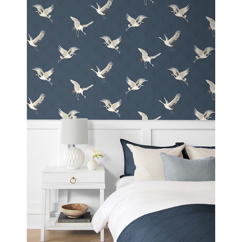 NextWall Cranes Peel and Stick Wallpaper