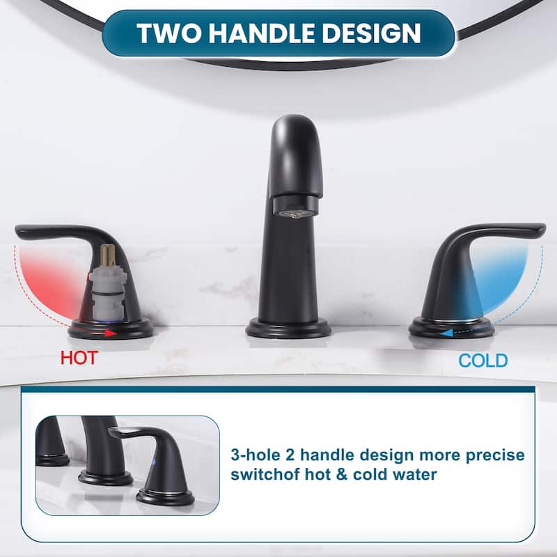 WOWOW Widespread Double Handle Bathroom Faucet