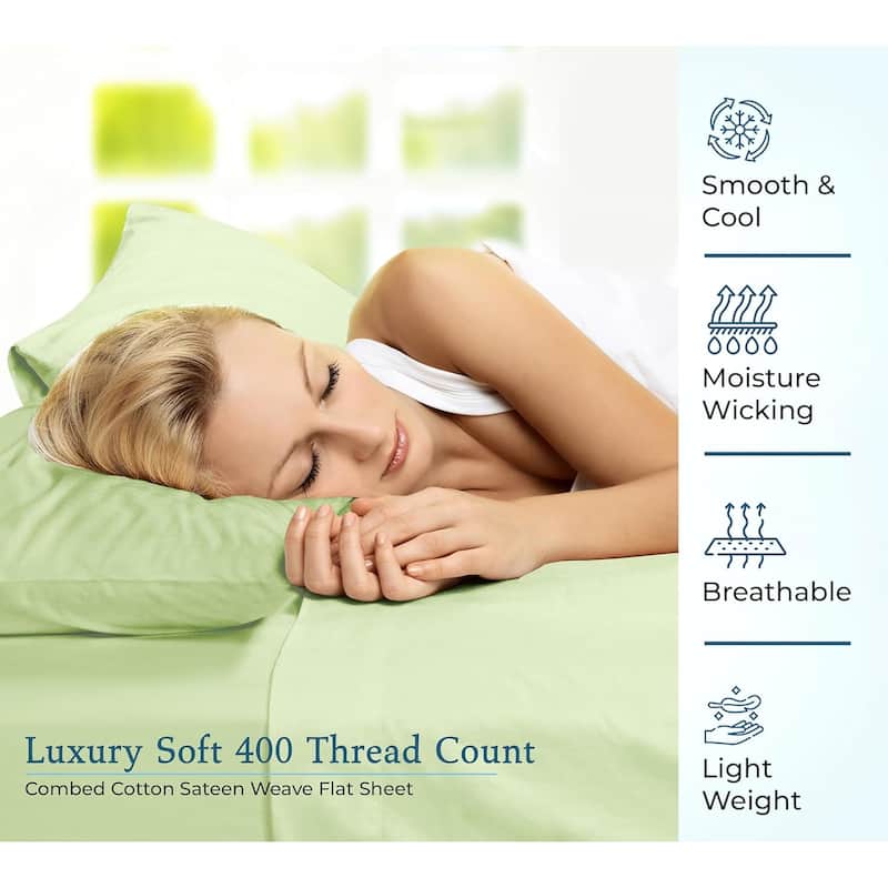 Royale linen 400 Thread Count Cotton Flat Sheet