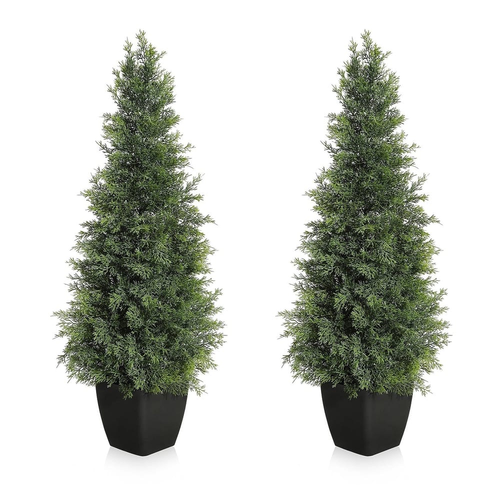 3FT/4FT/5FT Faux Cedar Tree,Set of 2