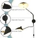 preview thumbnail 4 of 7, Modern Swing Arm Wall Sconce 2-Light, Plug in Black Wall Sconce - 47*25*21.6IN