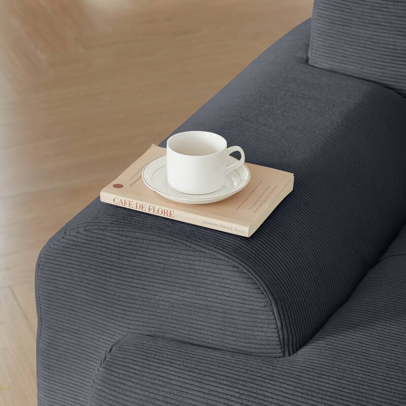 Modular Sectional Sofa, 102 Inch L Shaped Couch Set for Living Room, 3-Seater Comfy Cloud Couches with Ottoman, DIY Combination