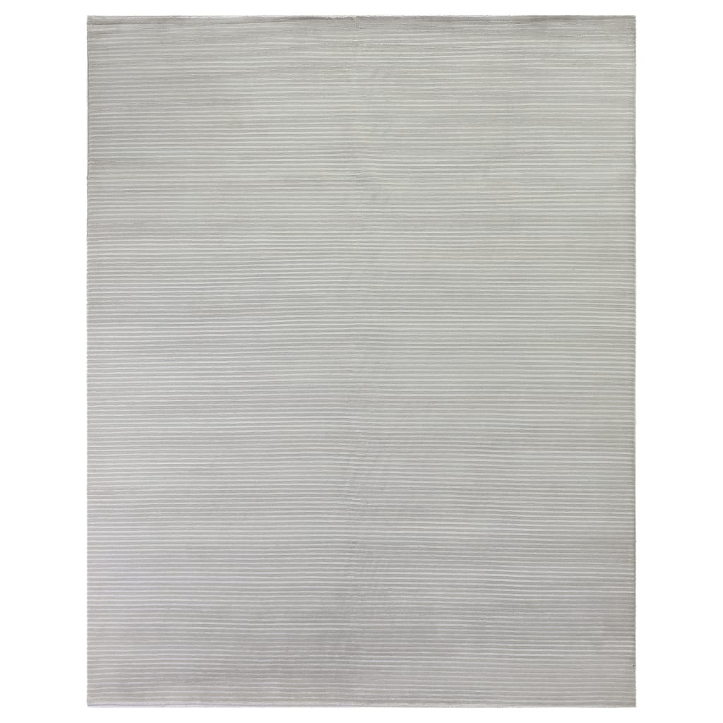 Metro Velvet hand-knotted Wool/Viscose Light Gray Area Rug - 8' x 10'