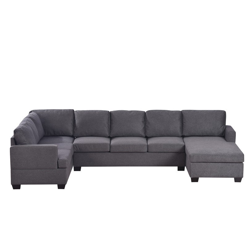 Large U Shape Sectional Sofa with Extra Wide Upholstered Chaise Corner Lounge Couch Modern Comfortable Seats for Living Room