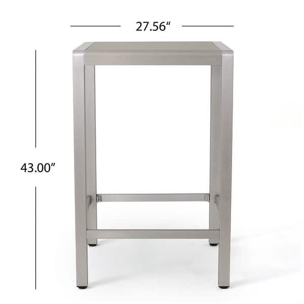 dimension image slide 5 of 6, Cape Coral Outdoor 5-piece Aluminum Square Bar Set by Christopher Knight Home