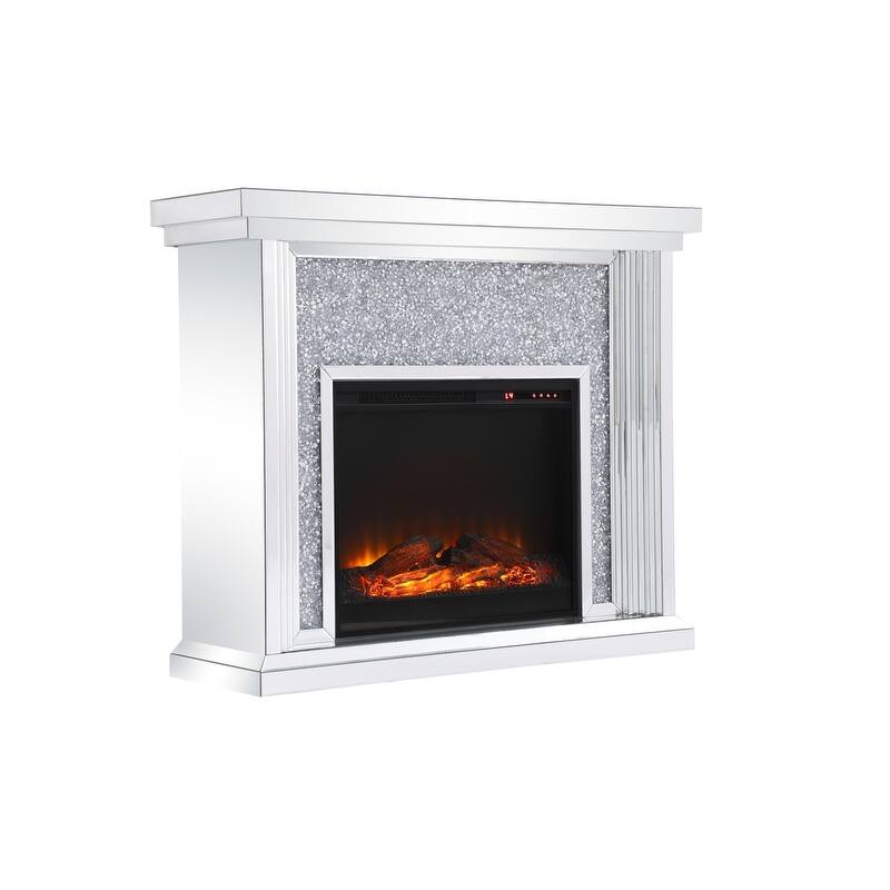 47.5 in. Crystal Mirrored Fireplace Mantle