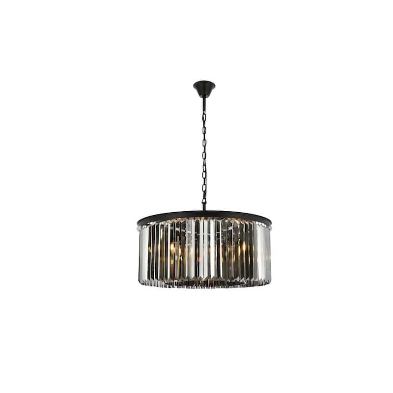 Royce Edge 8-Light Matte Black Chandelier - matte black (royal cut silver shade crystals)