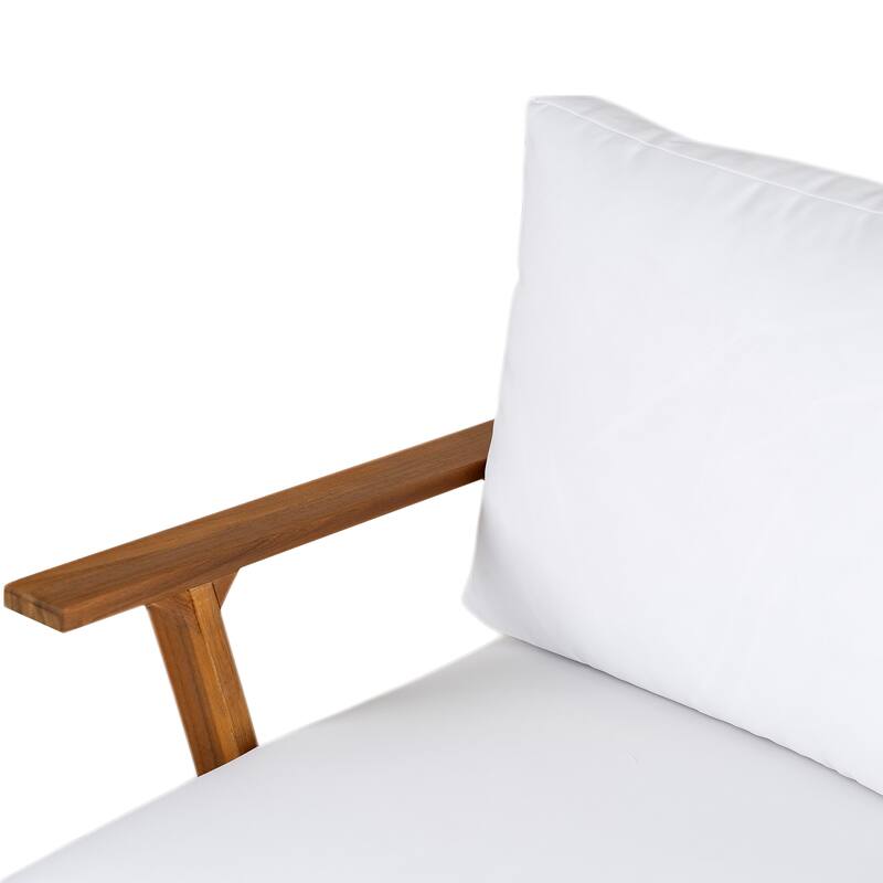 GDFStudio - Acacia Wood 27.6" Outdoor Lounge Accent Chair