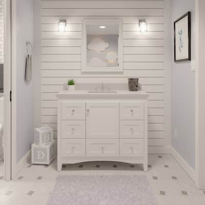 KitchenBathCollection Abbey 42" Bathroom Vanity with Quartz Top