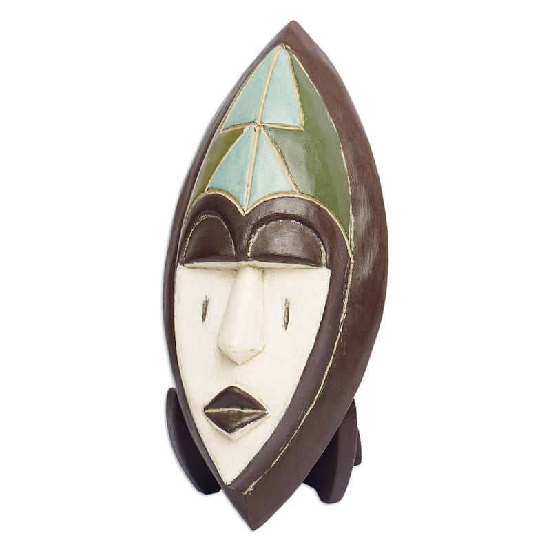 Novica Handmade Patience African Beaded Wood Mask