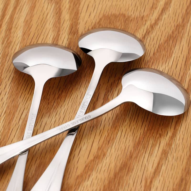 Stainless Steel Cooking Porridge Rice Soup Spoon 13cm Long 10pcs - Silver - 5.1" x 1.4" x 0.12"(L*W*T)