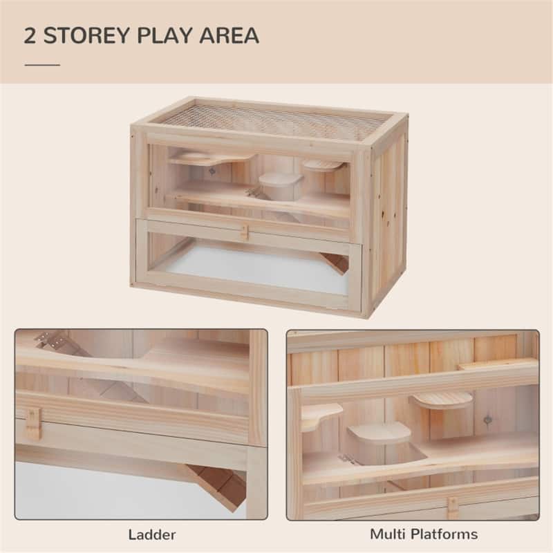 Wooden Hamster Cage - Multi