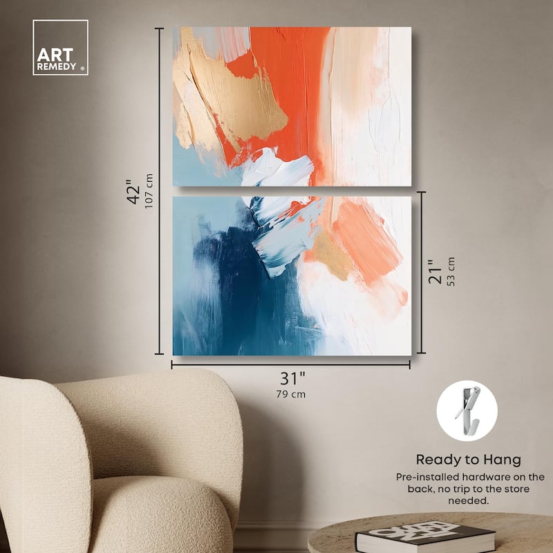 Orange Infusion II Canvas Set of 2 by Art Remedy, Gallery Wrapped
