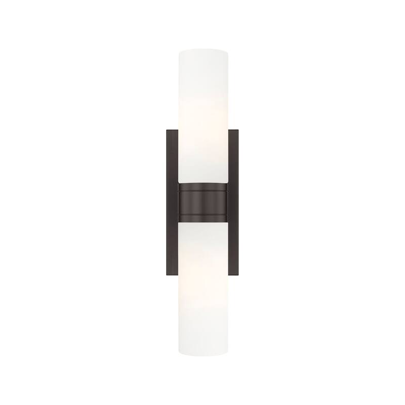 Innovations Lighting Ballston Urban - 2 Light 8" Wall-Mounted Bath Vanity Light - Matte White/Oiled Brass
