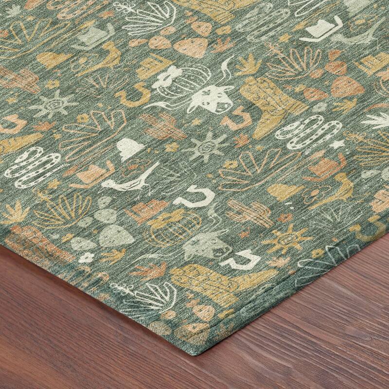 Machine Washable Indoor/ Outdoor Cowboy Dallas Chantille Rug