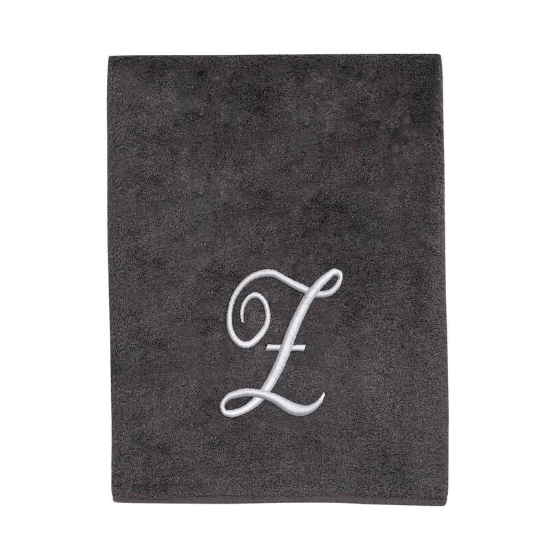 Avanti Linens Granite/Silver Script Monogram Bath Towel Letter Z - Bath Towel