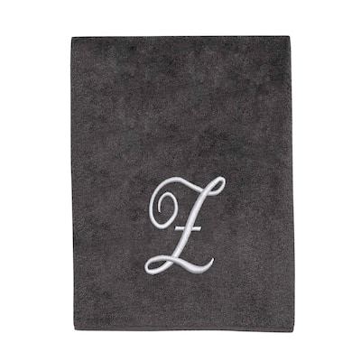 Avanti Linens Granite/Silver Script Monogram Bath Towel Letter Z - Bath Towel