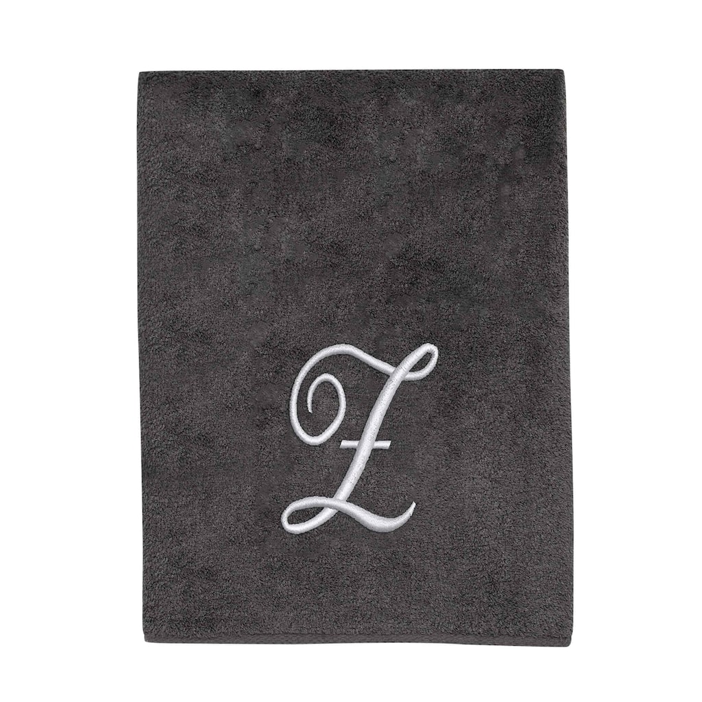 Avanti Granite with Silver Script Monogram Bath Towel Letter Z - Bath Towel