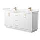 Option White / Carrara Cultured Marble Top / Satin Bronze