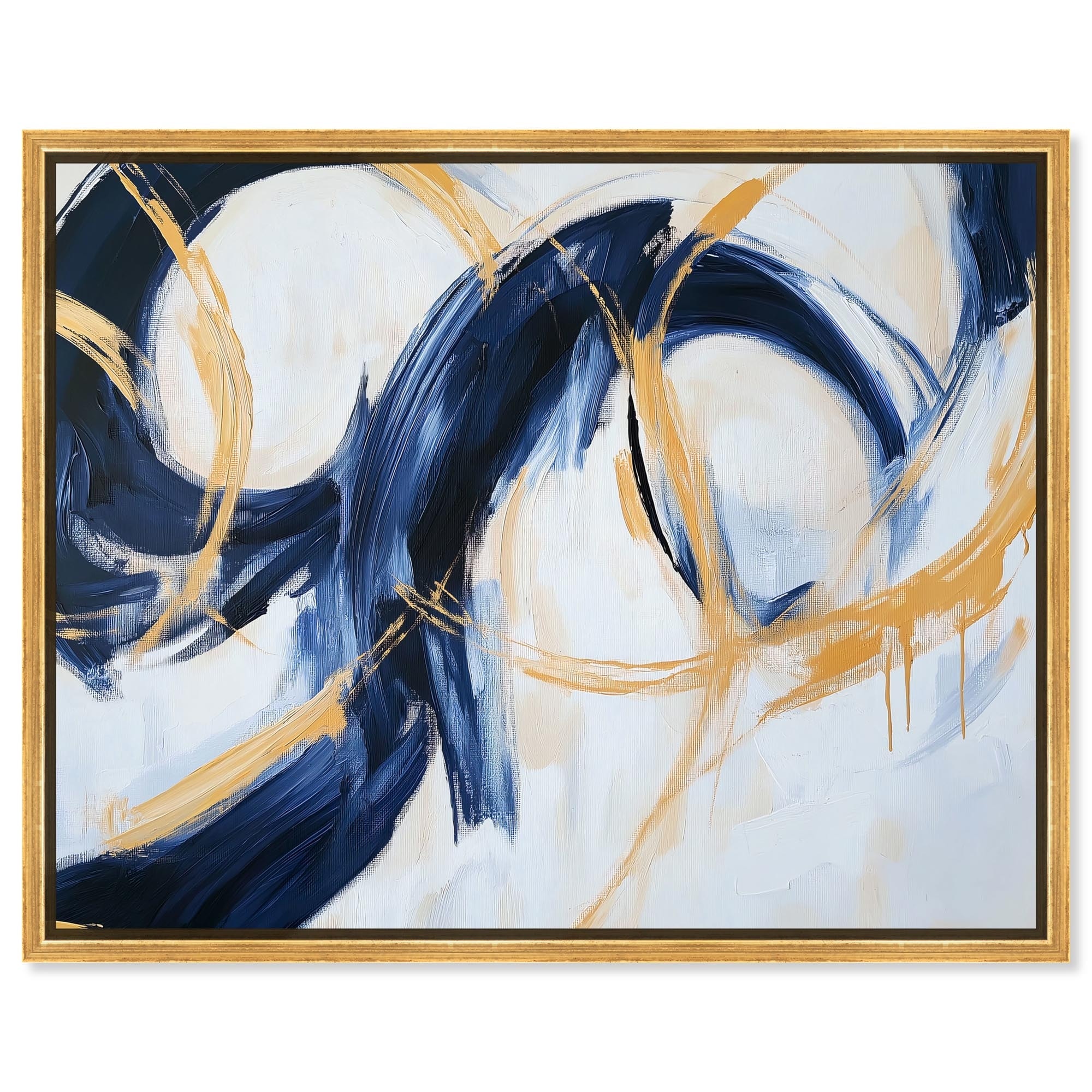 Navy and Gold Rings I Canvas by Art Remedy
