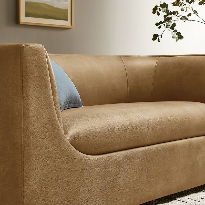 Hilda 67" Curved Back Vegan Leather Loveseat