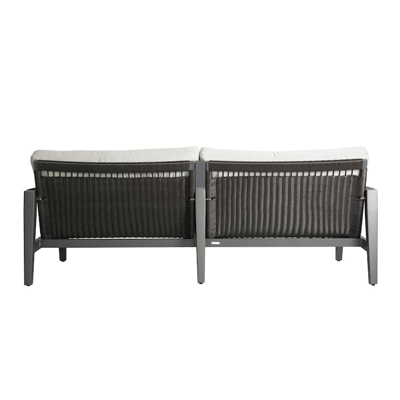 Elementi Laguna Outdoor Aluminum 3-Seat Sofa with Sunbrella® Cushions